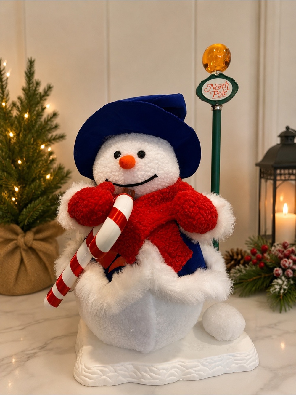1998 Vintage Santa’s Best Animated North Pole Snowman figure